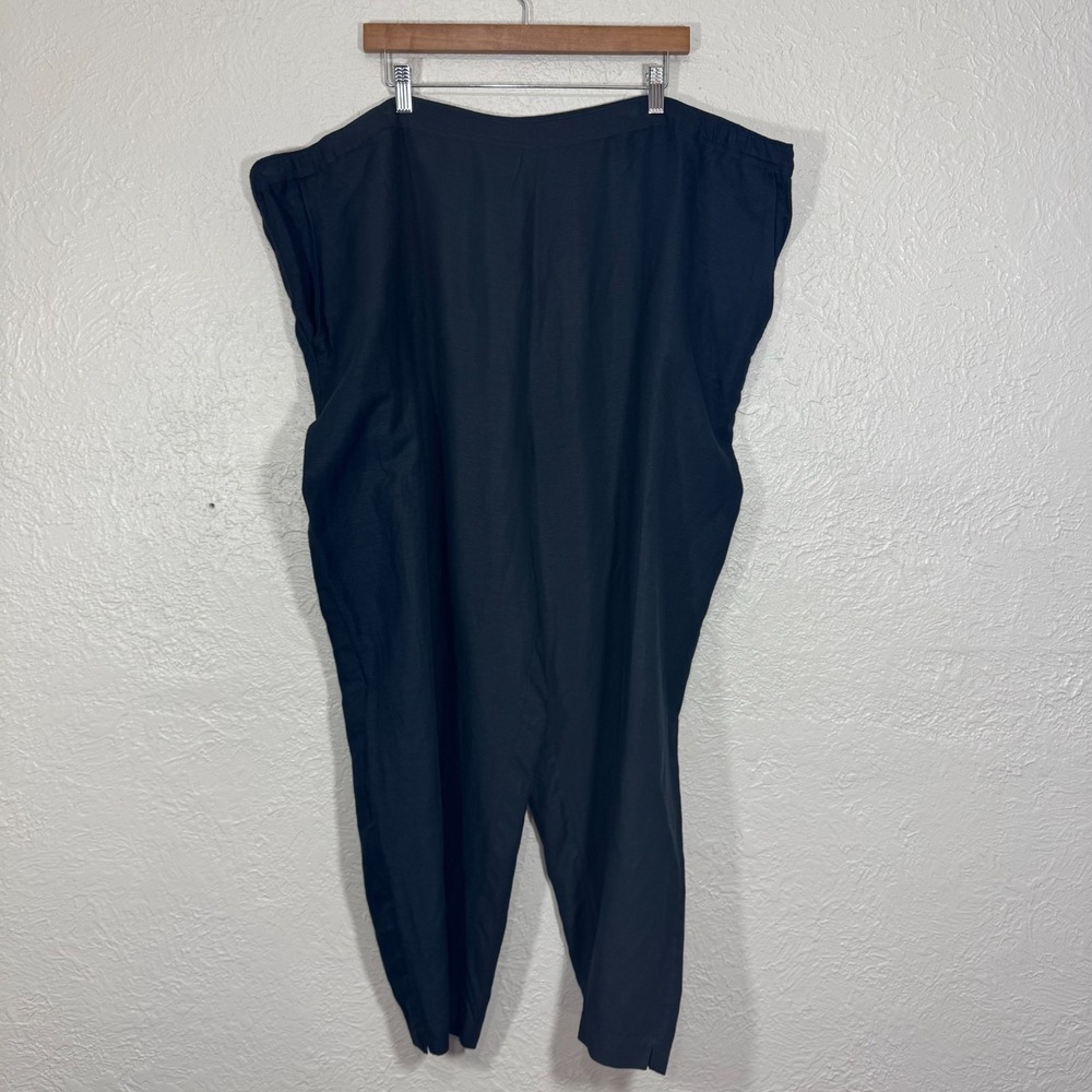 Vtg‎ Maggie Barnes Pants 22W Linen Pull On Elastic Stretch Minimal Lagenlook 90s
